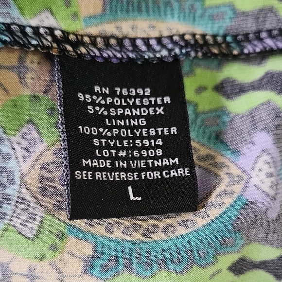 Snap Blue Boho Paisley Print Dress Size Large | Sleeveless V-Neck Sundress - Picture 6 of 7